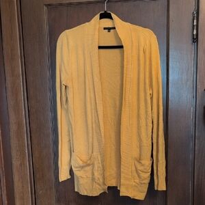 Yellow Open Front Cardigan Sweater